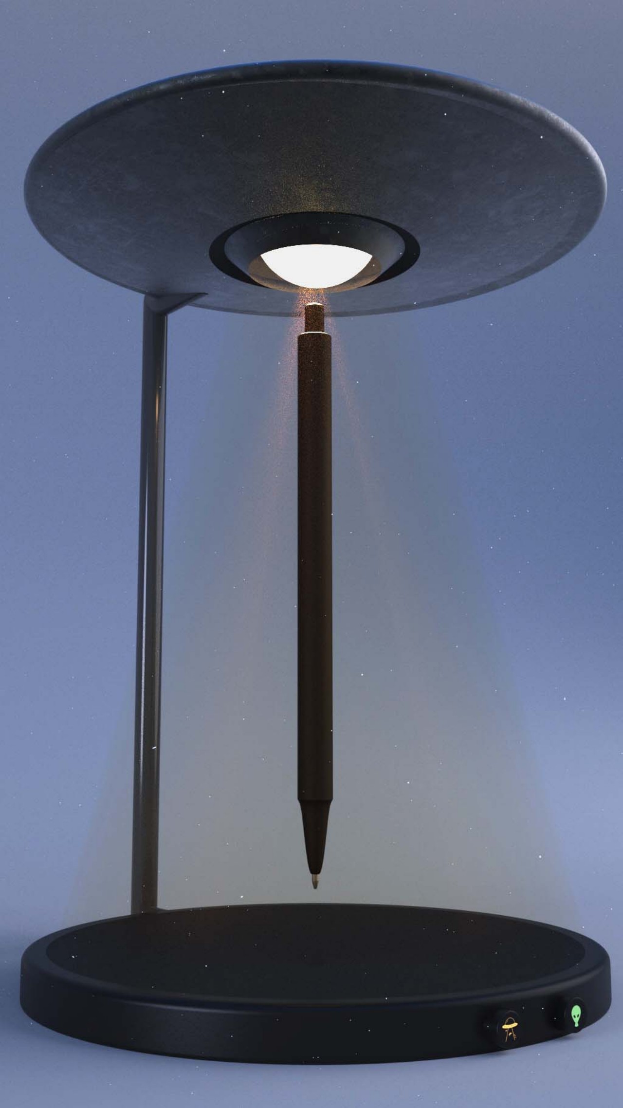 alien，conceptual design，science fiction，Flying saucer，pen container，