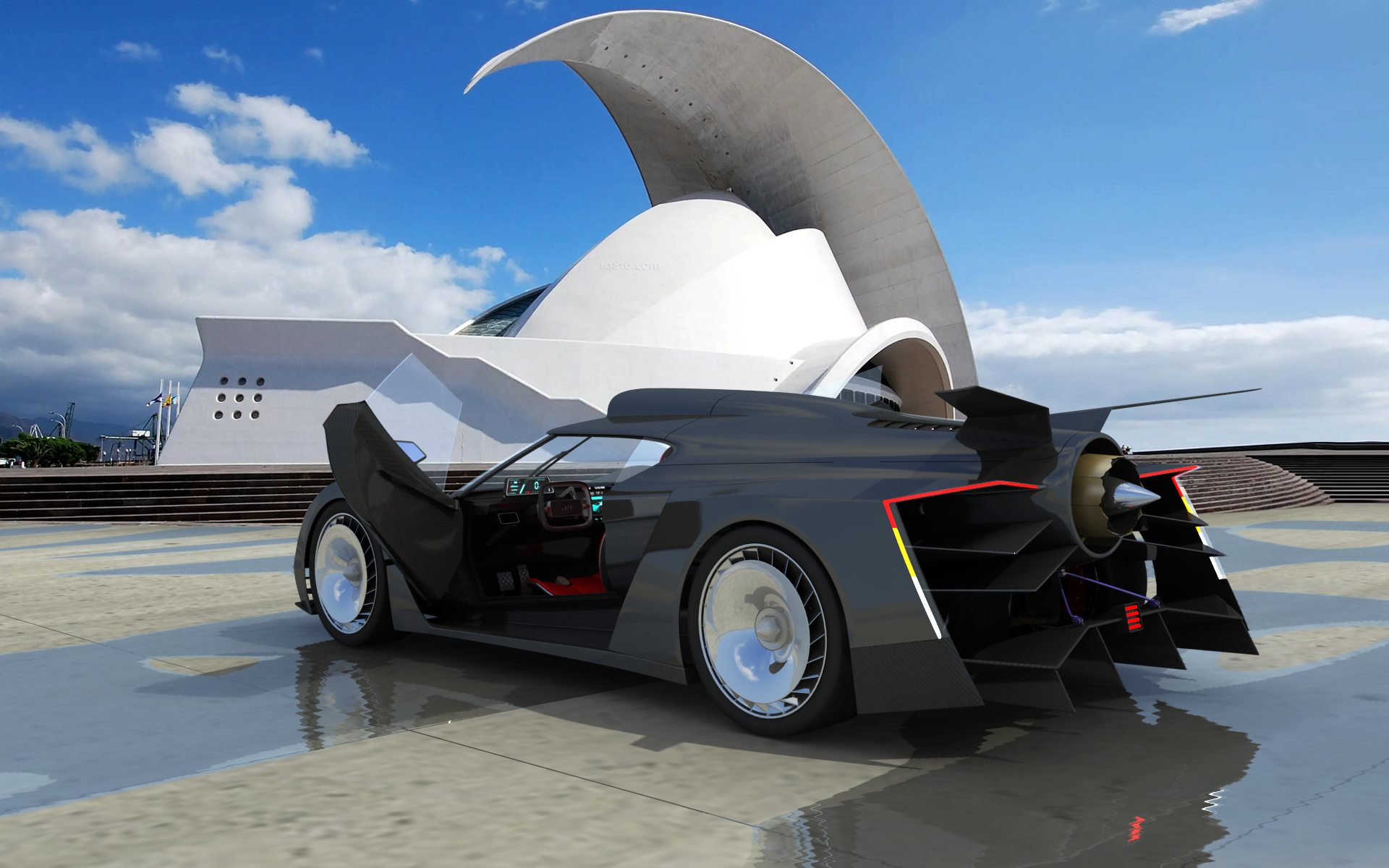 Sports car，Jet，vehicle，Automobile design，turbine，