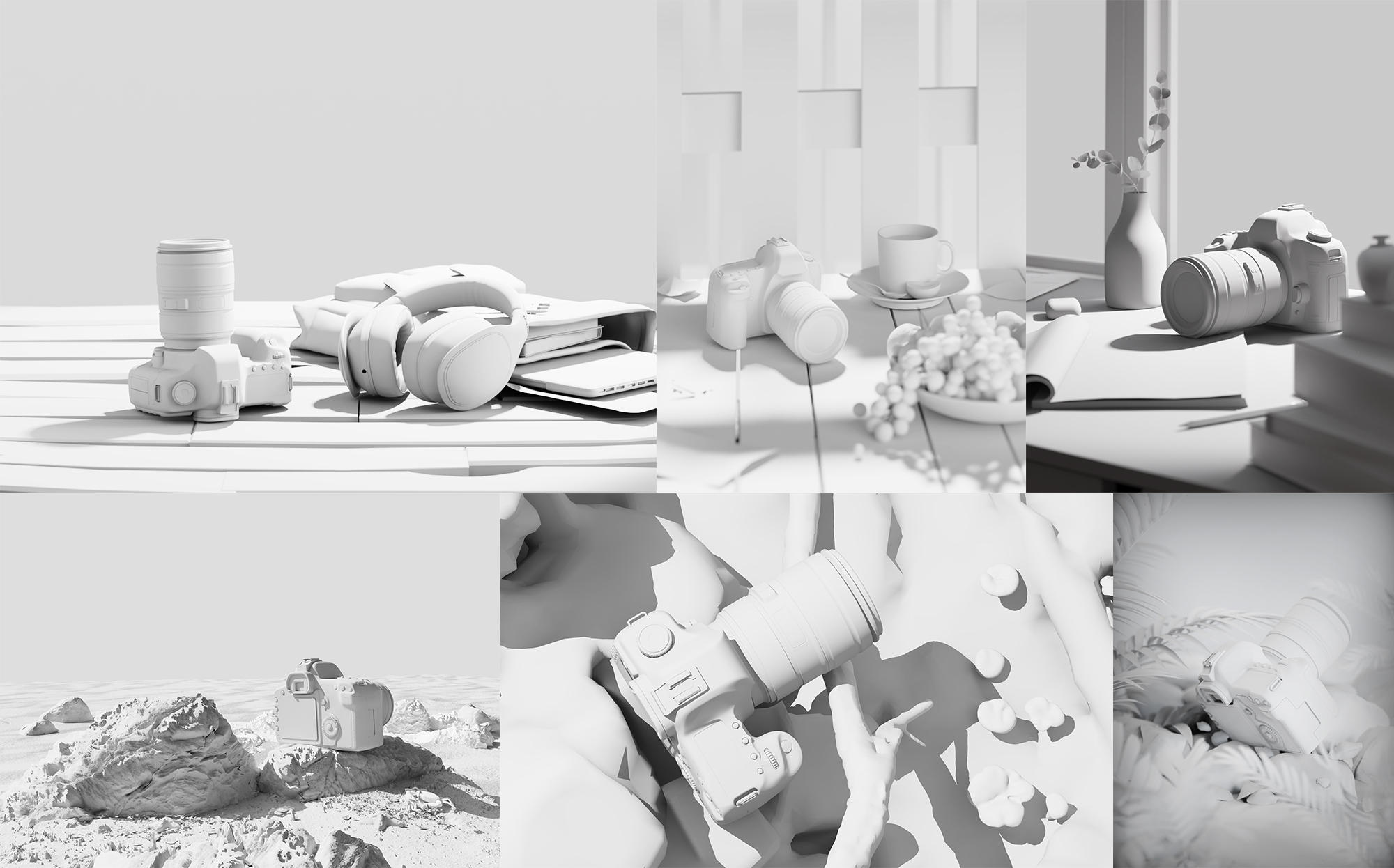 Camera rendering，3C products，Canon camera，Product rendering，