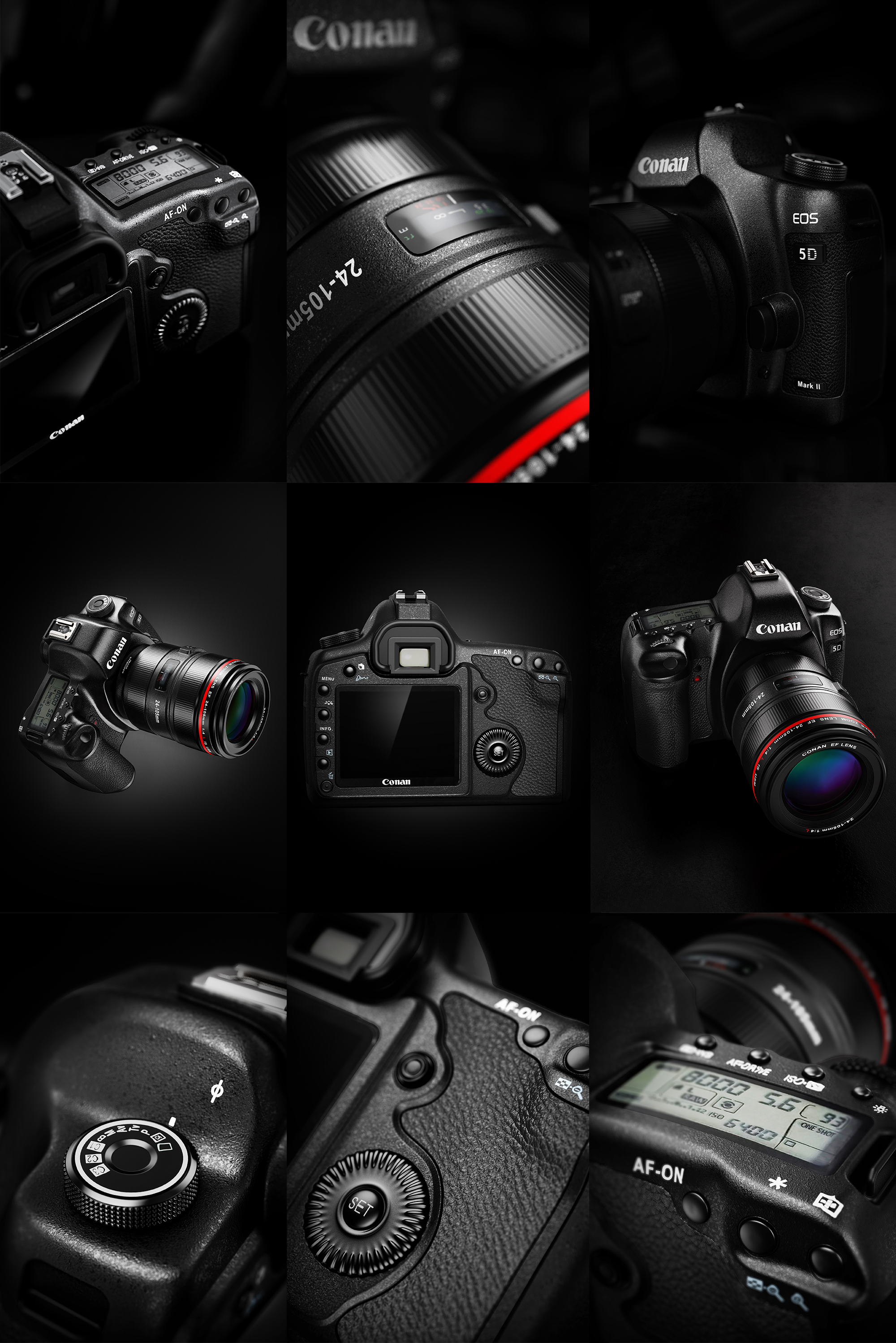 Camera rendering，3C products，Canon camera，Product rendering，