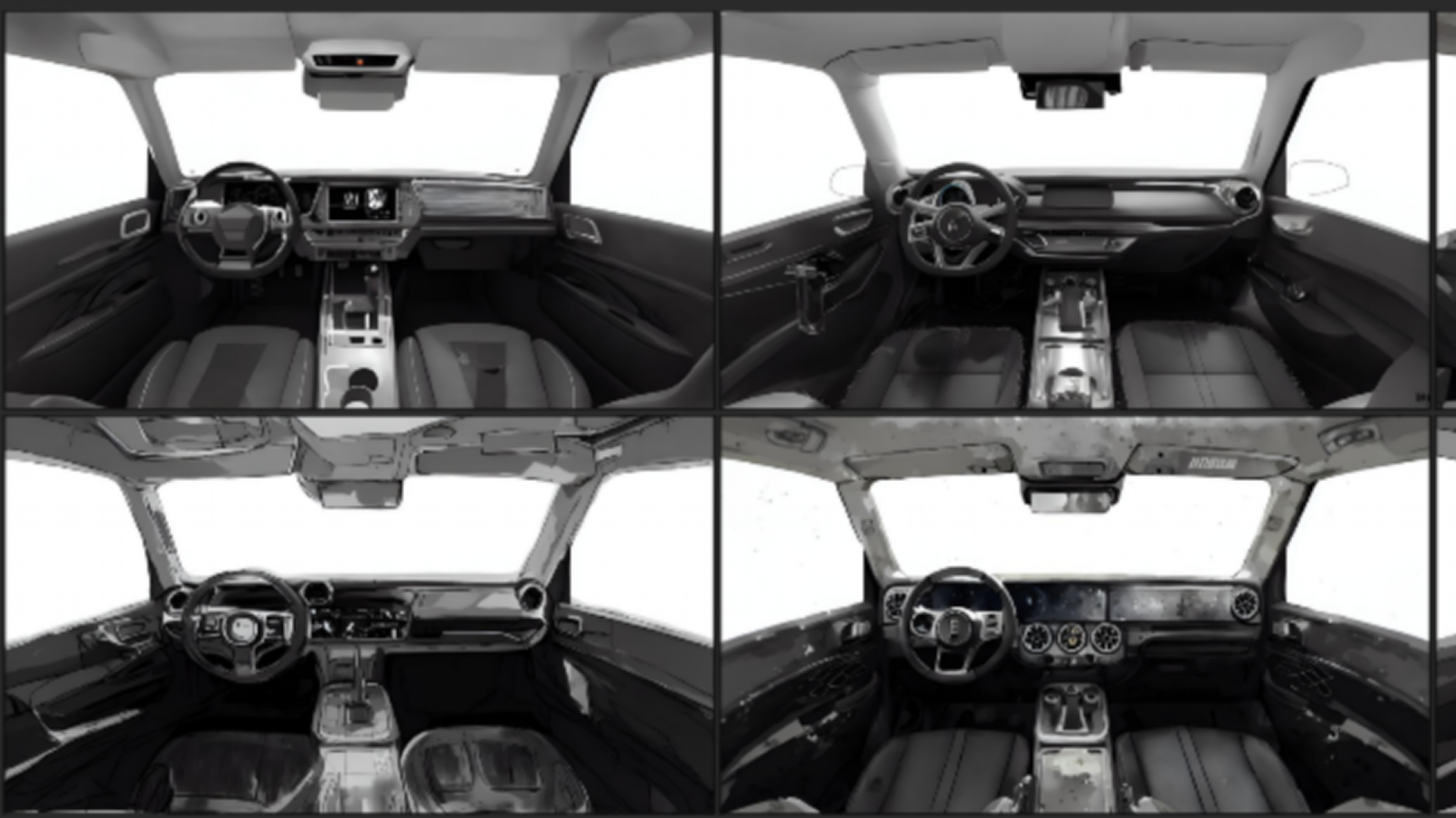 Interior design，Interior renderings，Automotive interior design，Automobile design，