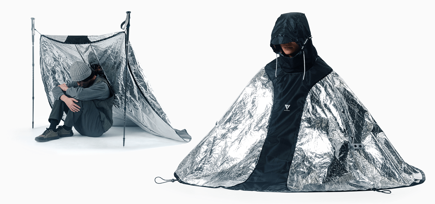 product design，Capanopy，Raincoat，Sky curtain，aluminum foil，Mountaineer，Design，Tent，