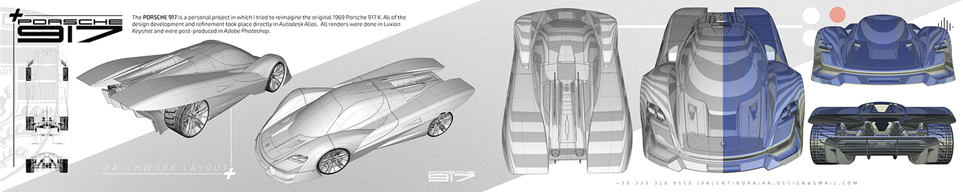 3D modeling，Porsche，conceptual design，
