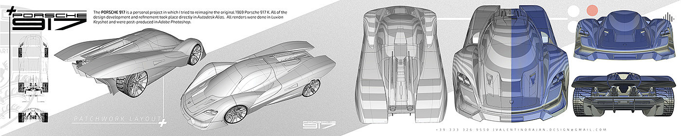 3D modeling，Porsche，conceptual design，