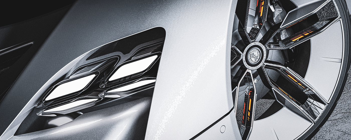 3D modeling，Porsche，conceptual design，