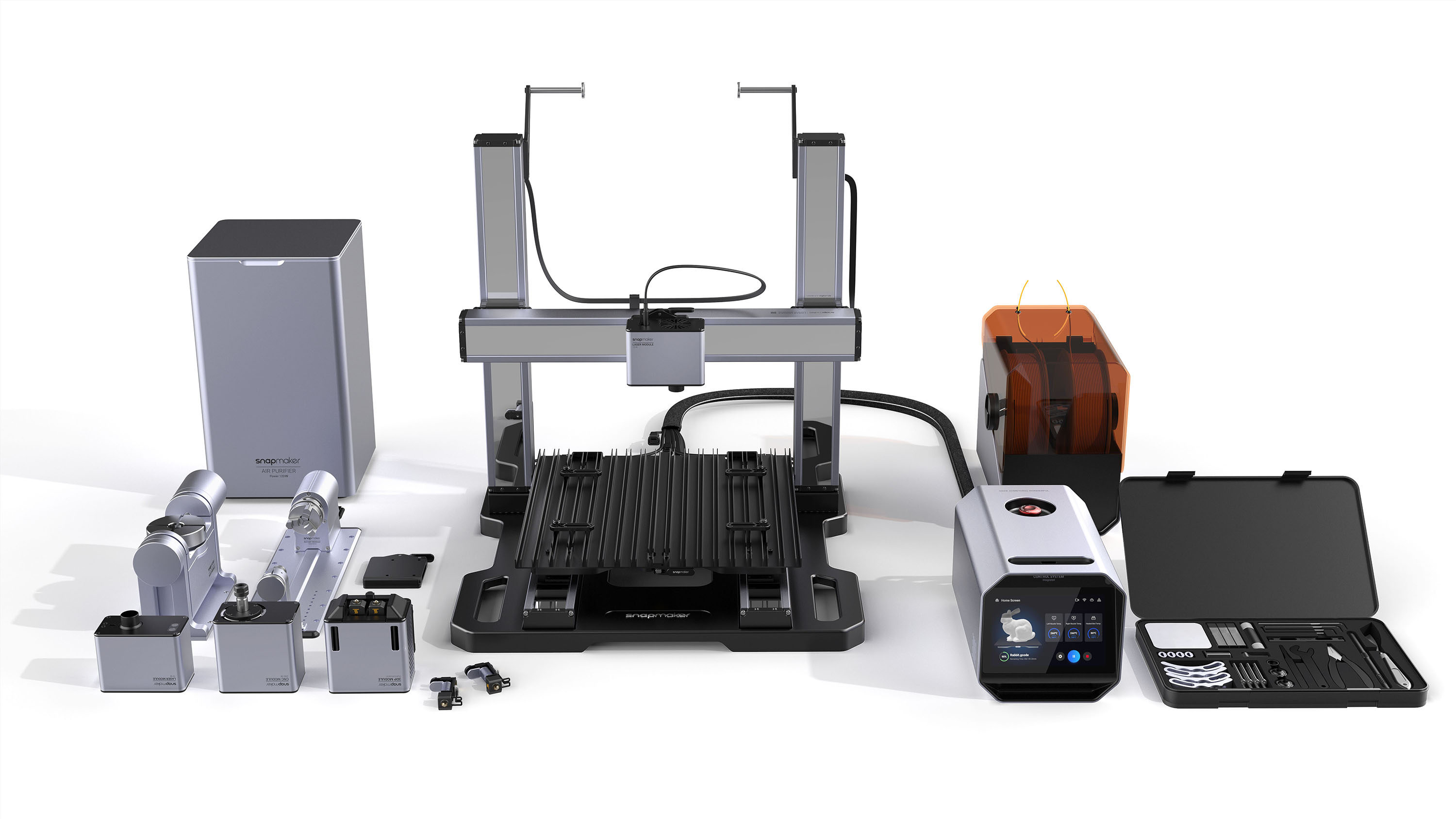 All metal，All metal，modularization，modularization，Large space，Large space，High speed printing，High speed printing，Quick Dismantling Experience，Quick Dismantling Experience，