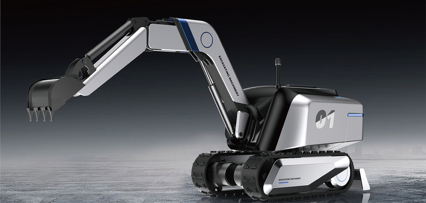 industrial design，Appearance design，Intelligent excavator，