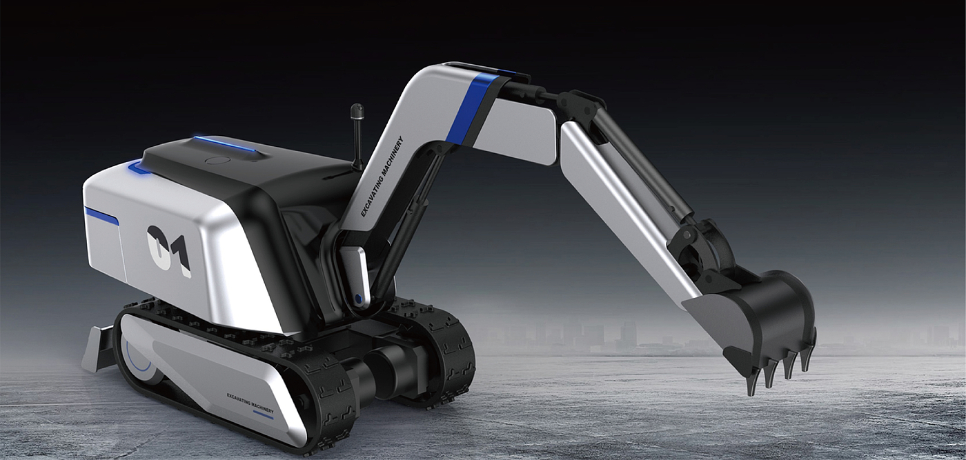 industrial design，Appearance design，Intelligent excavator，