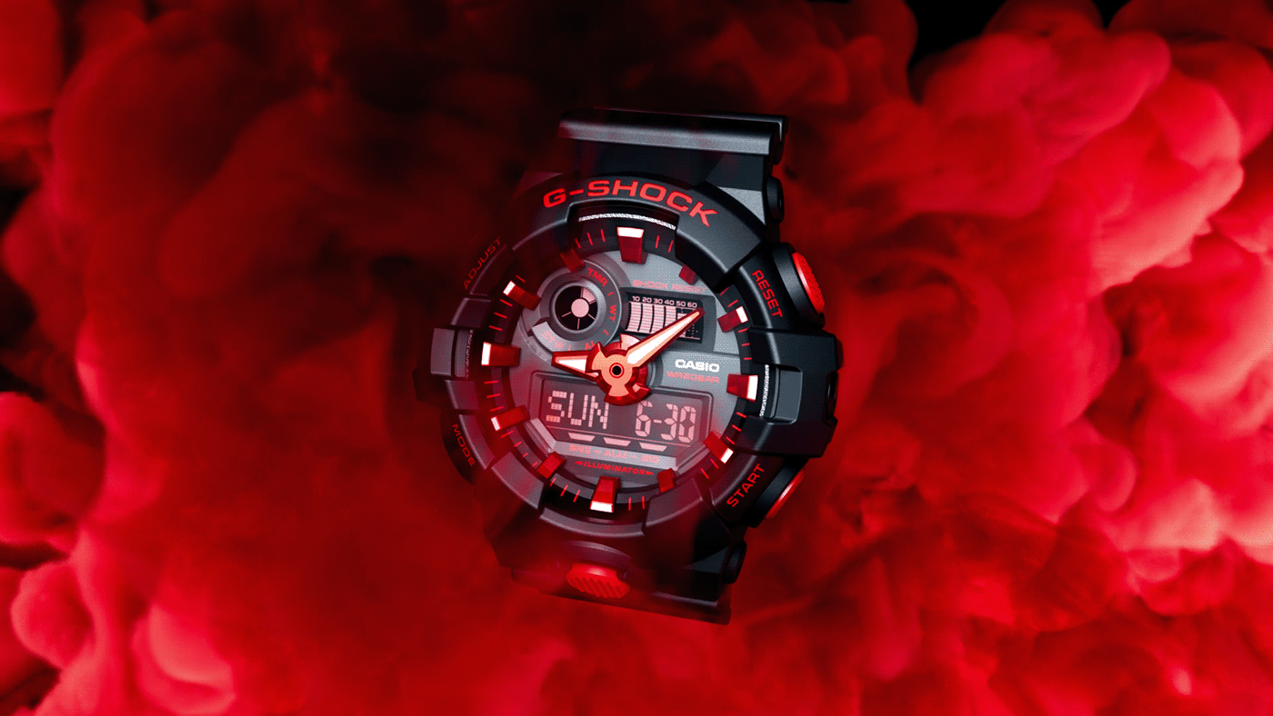 G-Shock，Wrist watch，gules，Ignite，