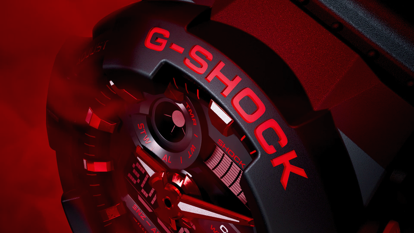 G-Shock，Wrist watch，gules，Ignite，