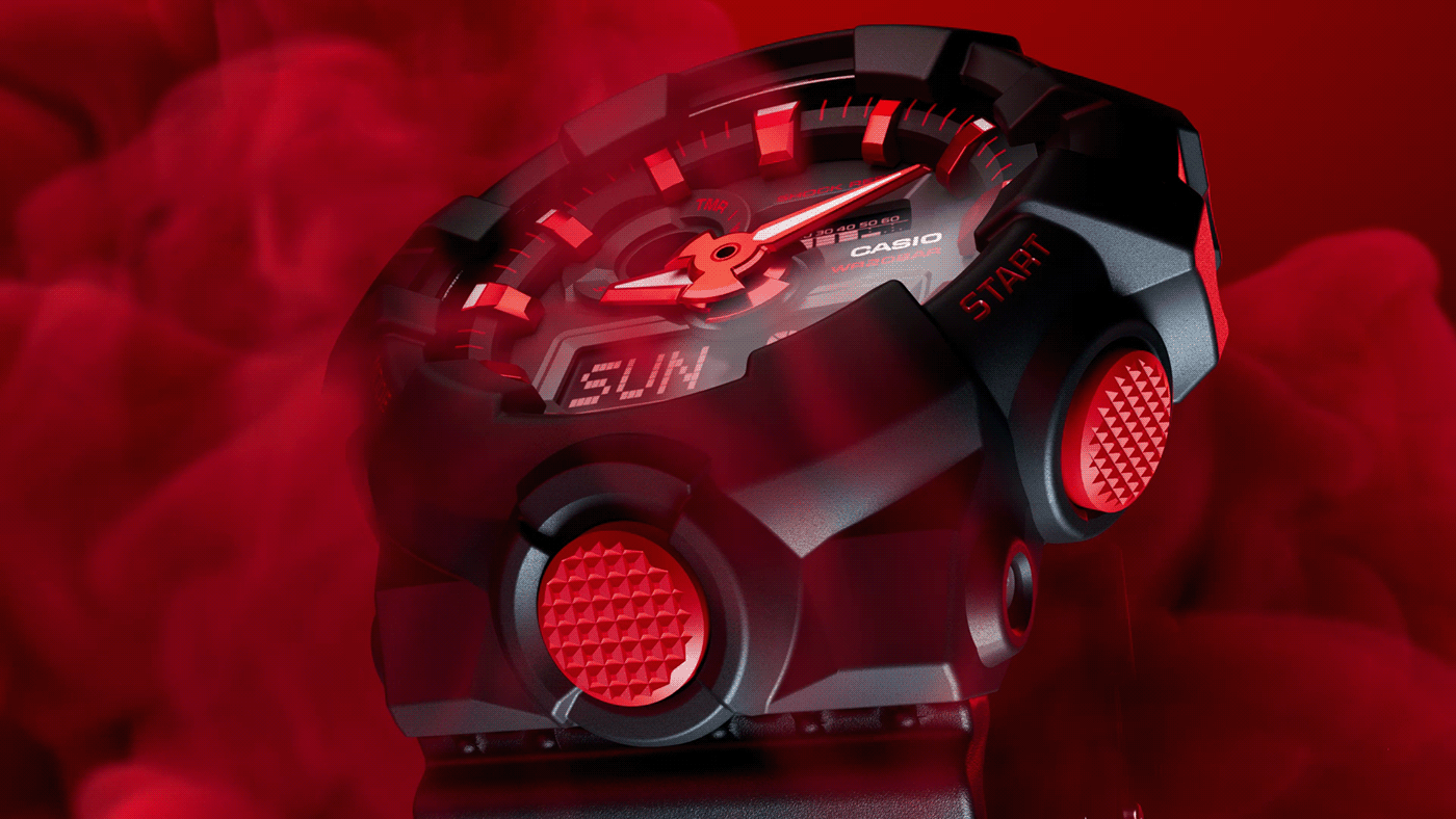 G-Shock，Wrist watch，gules，Ignite，