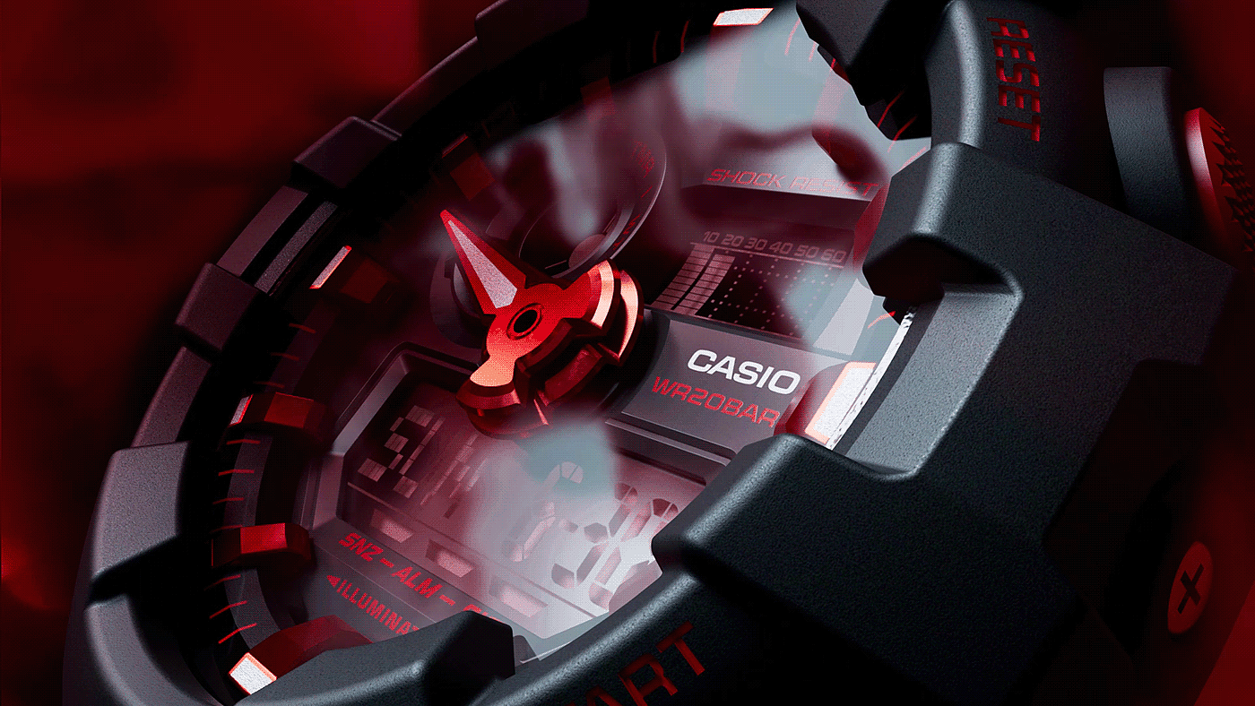 G-Shock，手表，红色，Ignite，