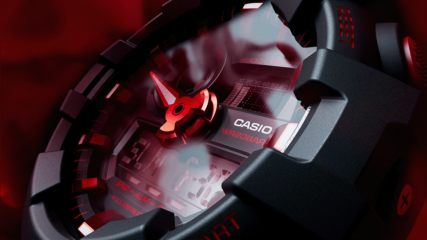 G-Shock，Wrist watch，gules，Ignite，