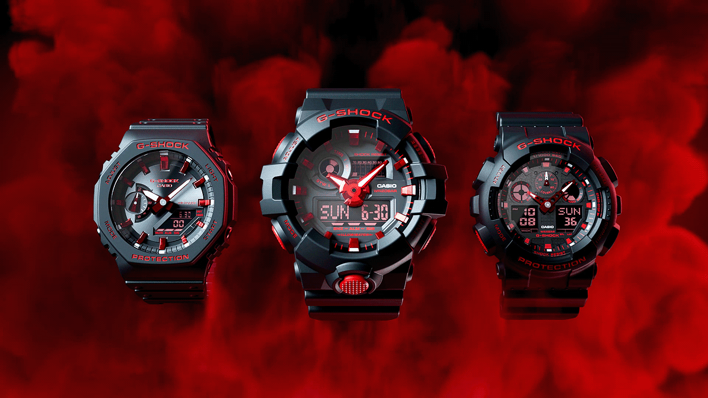 G-Shock，手表，红色，Ignite，