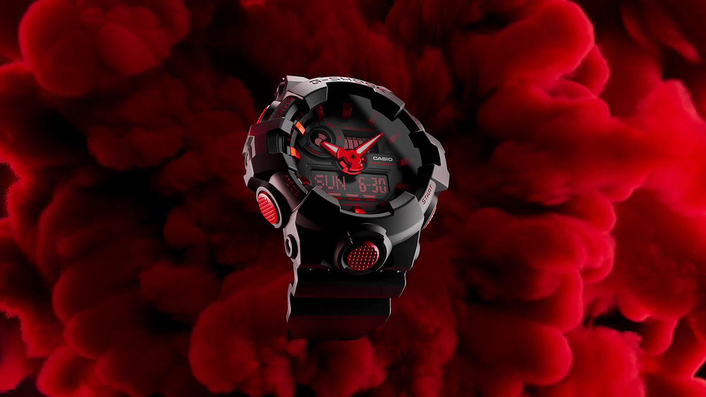 G-Shock，Wrist watch，gules，Ignite，