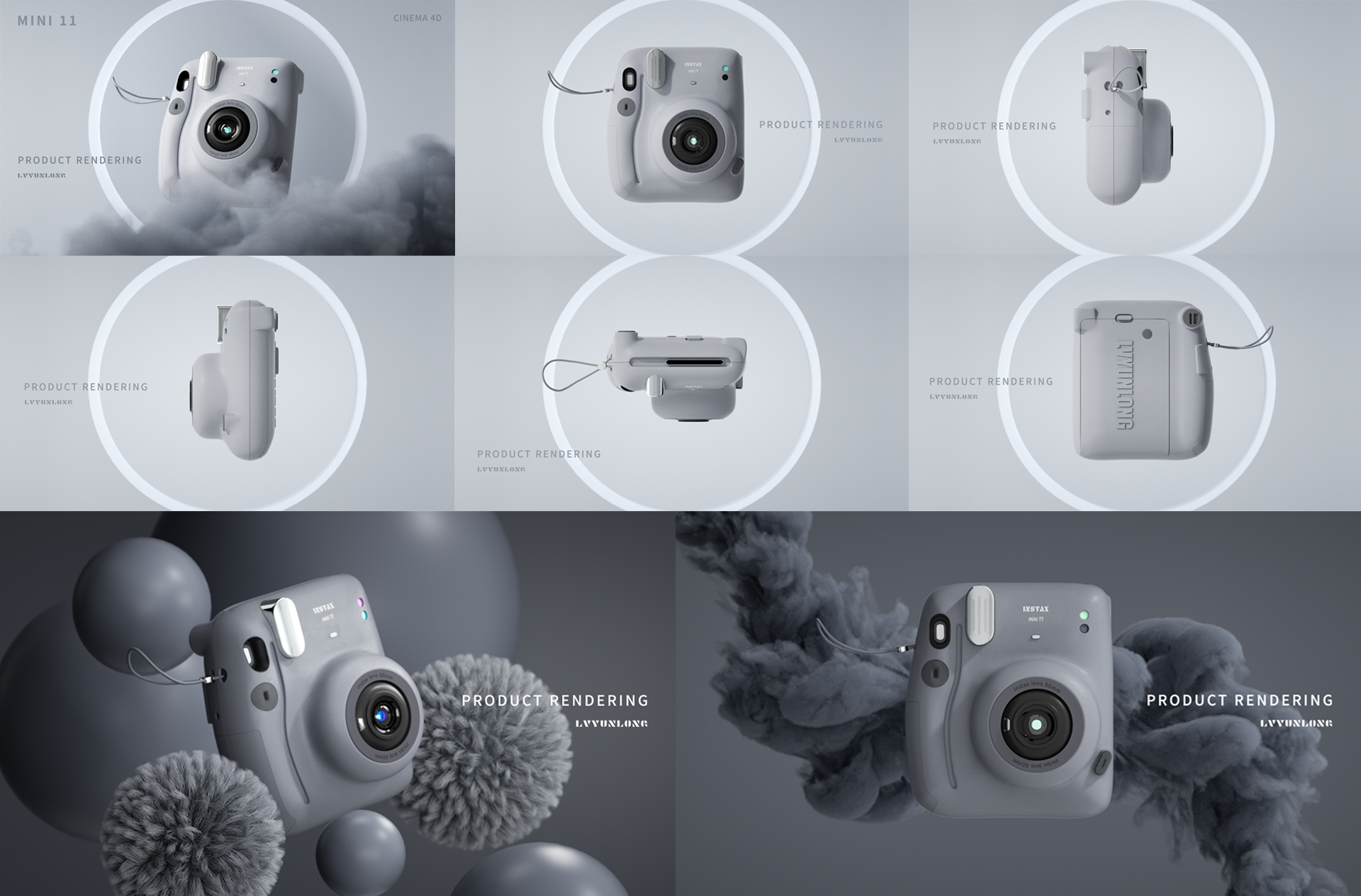 Electronics，Polaroid，Product rendering，3D products，camera，electronic product，