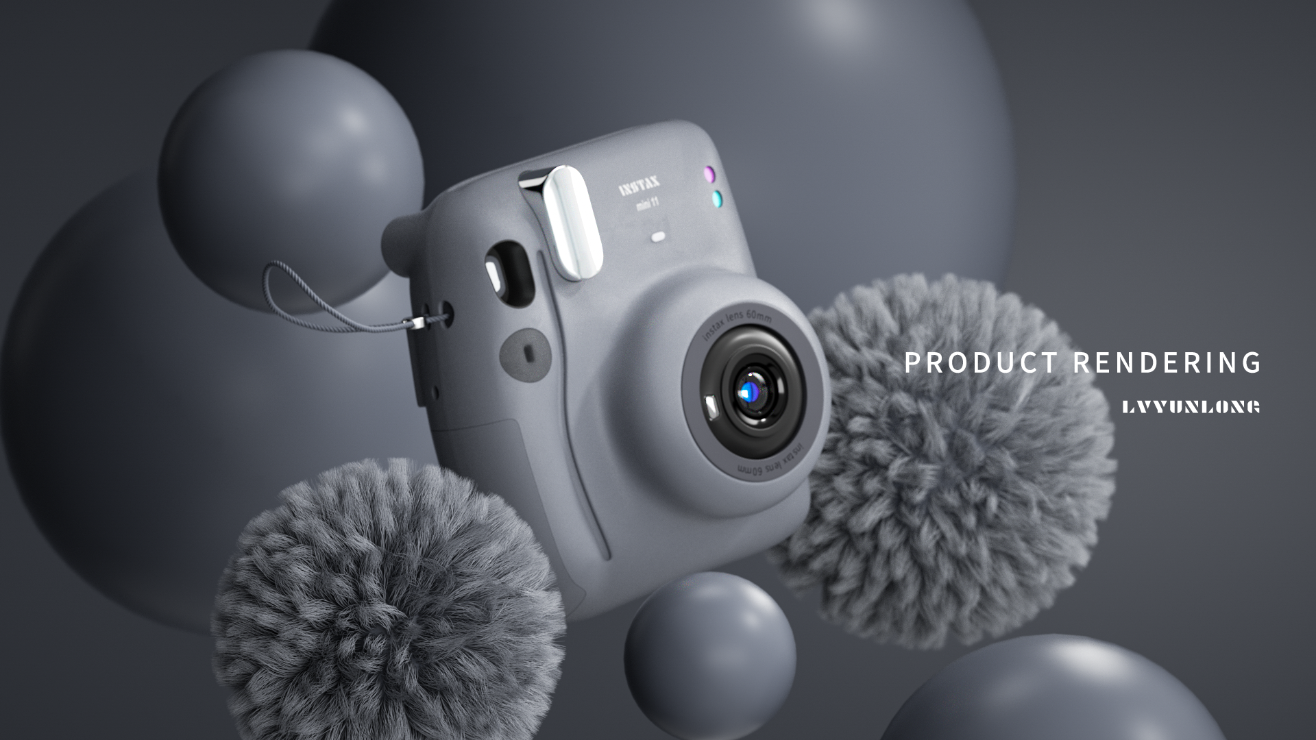 Electronics，Polaroid，Product rendering，3D products，camera，electronic product，