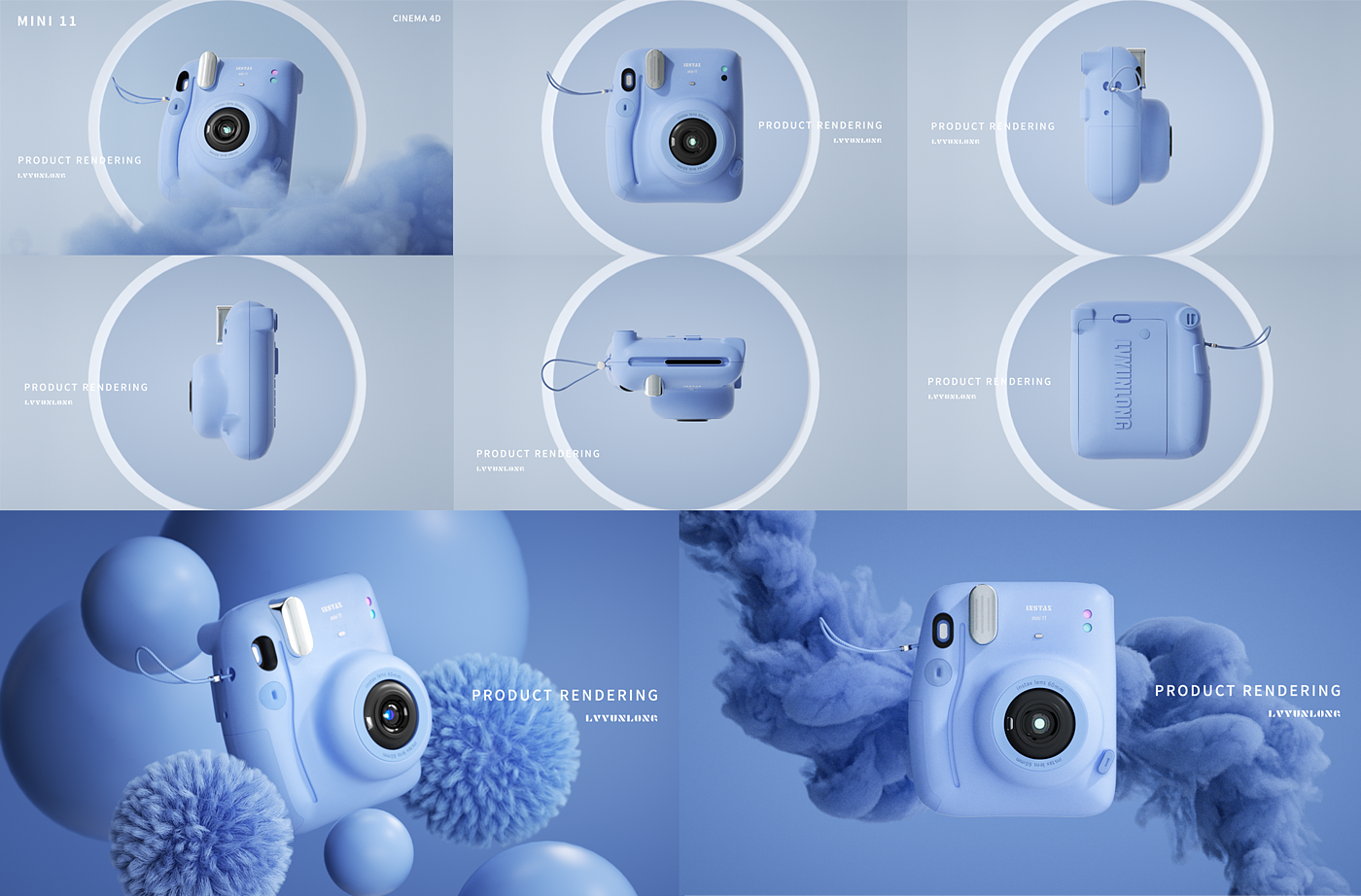 Electronics，Polaroid，Product rendering，3D products，camera，electronic product，