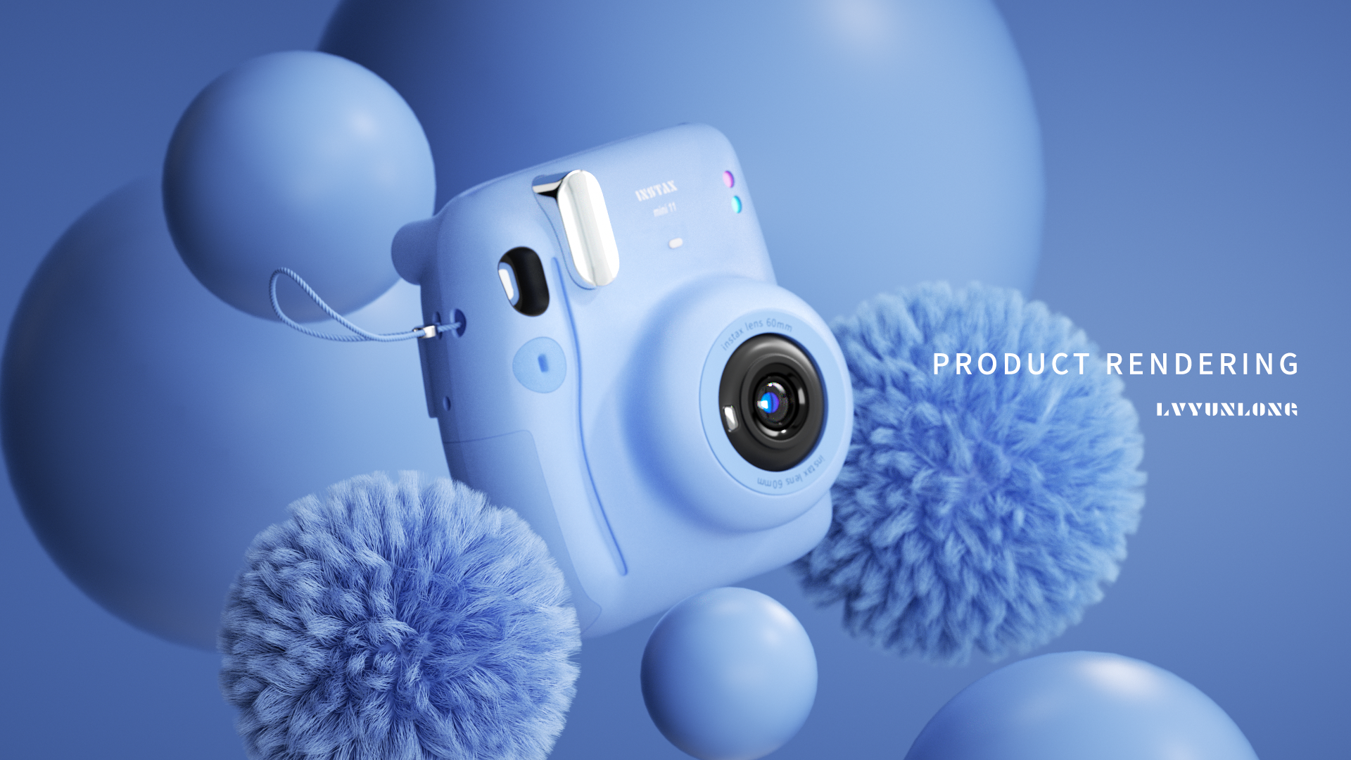 Electronics，Polaroid，Product rendering，3D products，camera，electronic product，