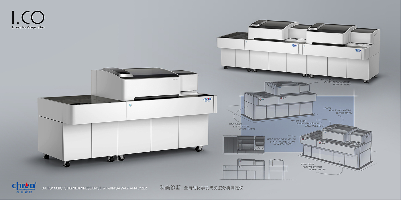 医疗器械，医疗产品，产品设计，外观设计，化学发光，分析仪，