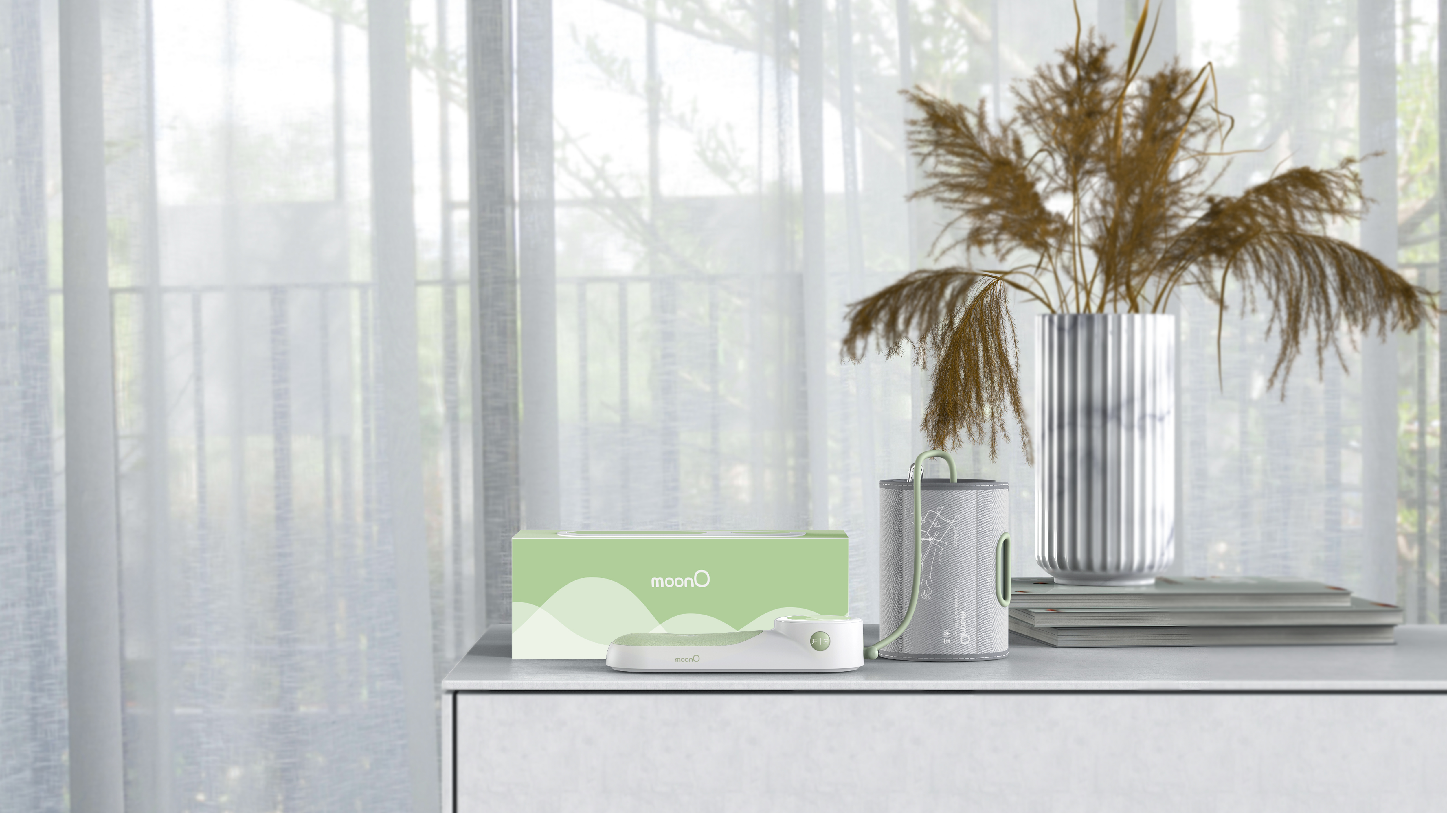 "MOONO" is an innovative intelligent arm electronic blood，sphygmomanometer，delicate，Small，quality，comfortable，accurate，Affinity，