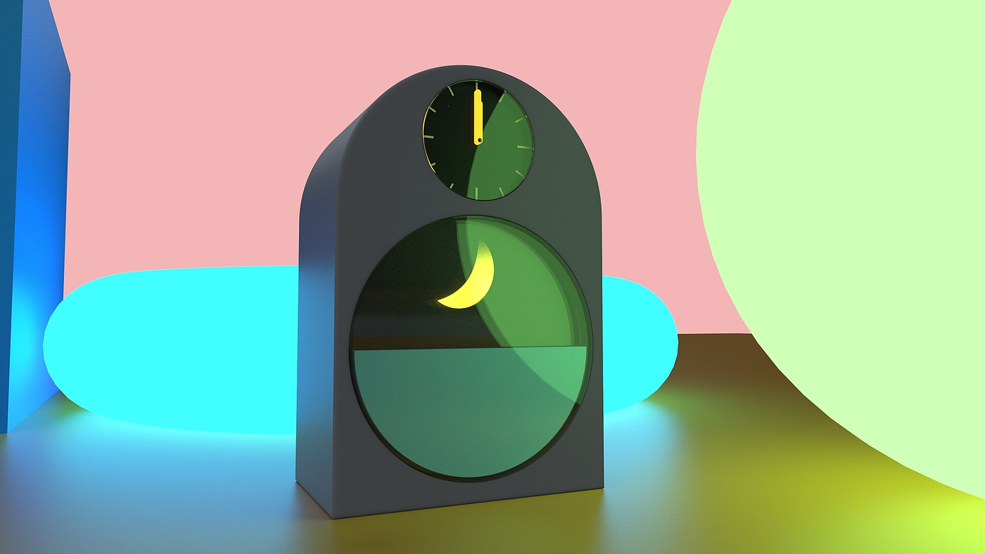 Clock，Sun and Moon，