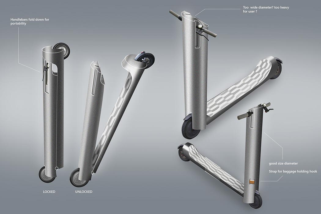 conceptual design，vehicle，Electric scooter，Glide，