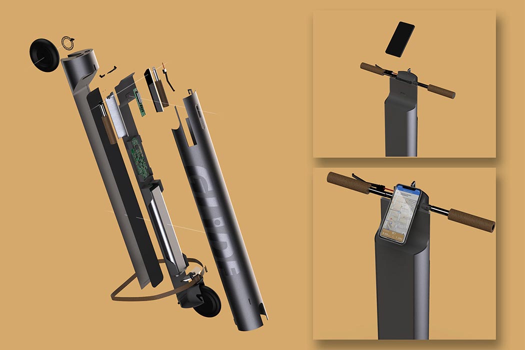 conceptual design，vehicle，Electric scooter，Glide，