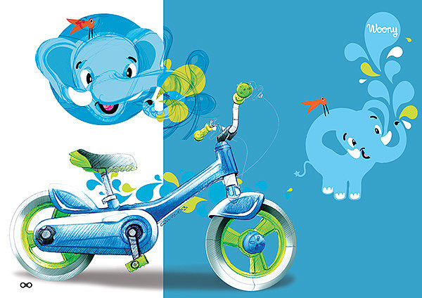 children，Walker，Bicycle，Balance car，multi-function，Hand drawn，