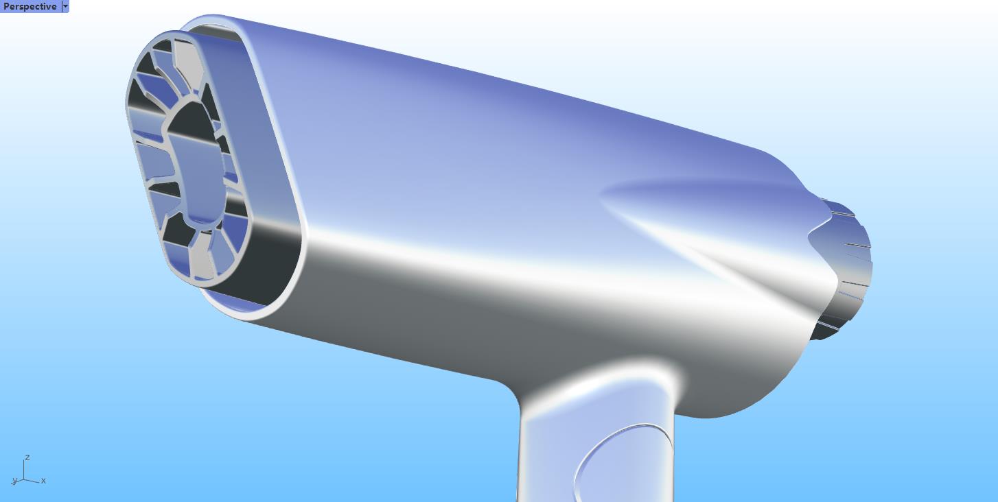 hair drier，hair drier，industrial design，industrial design，Rhinoceros modeling，Rhinoceros modeling，Rhino modeling，Rhino modeling，Tutorial sharing，Tutorial sharing，Modeling tutorial，Modeling tutorial，Video tutorial，Video tutorial，household electrical appliances，household electrical appliances，