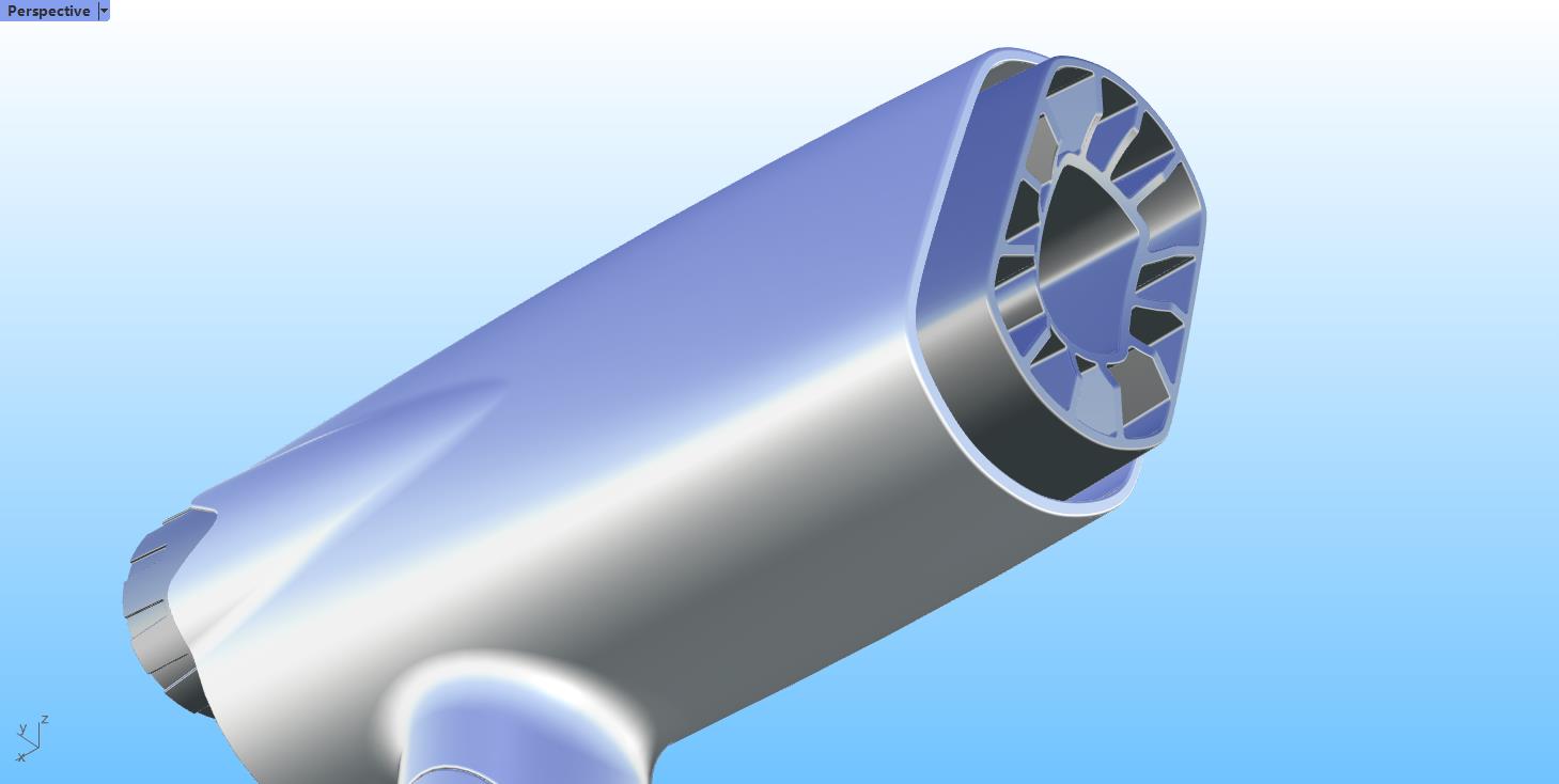 hair drier，hair drier，industrial design，industrial design，Rhinoceros modeling，Rhinoceros modeling，Rhino modeling，Rhino modeling，Tutorial sharing，Tutorial sharing，Modeling tutorial，Modeling tutorial，Video tutorial，Video tutorial，household electrical appliances，household electrical appliances，