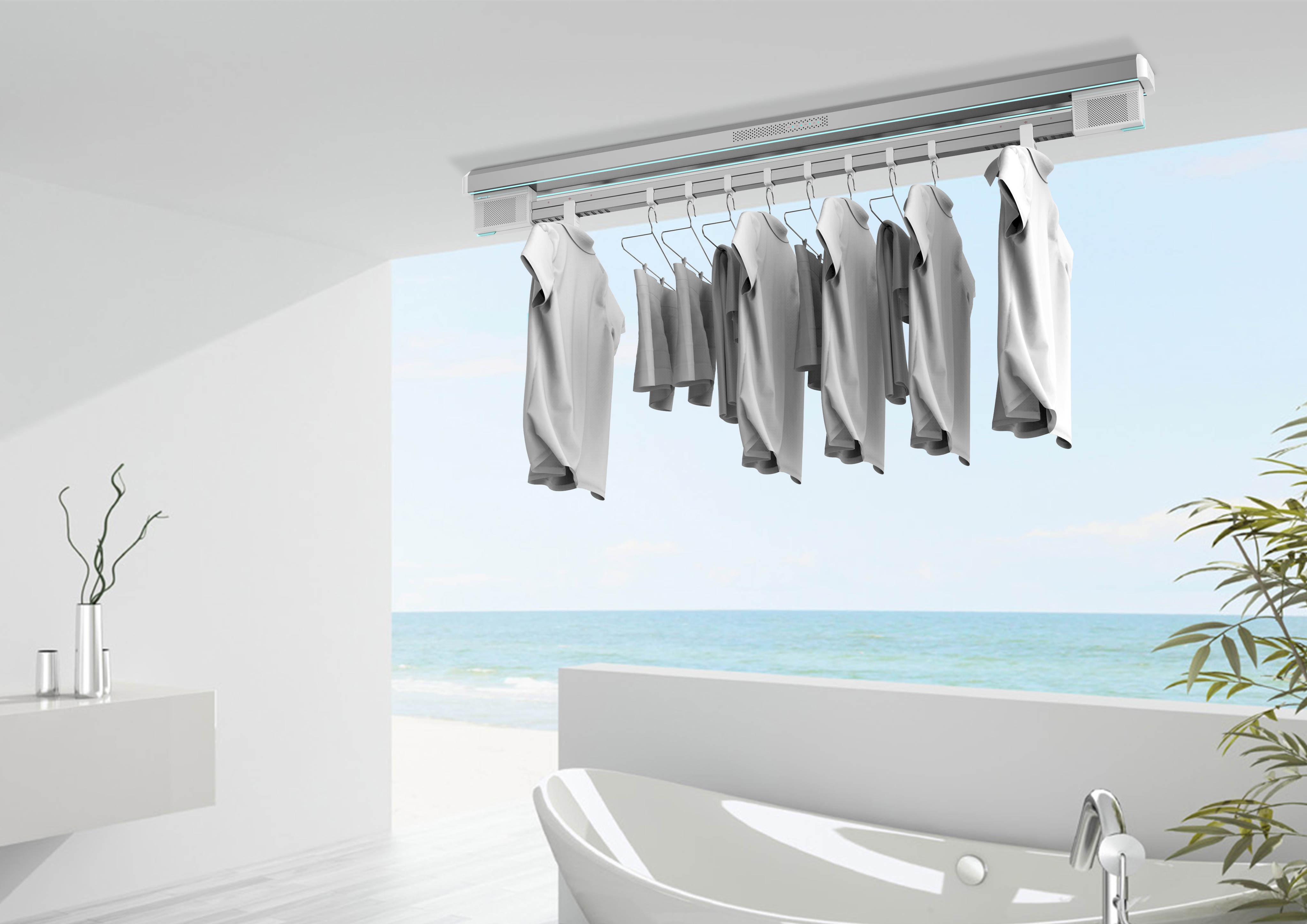 integration，dry，music，Intelligent clothes drying rod，concise，intelligent control，Trendy，quality，