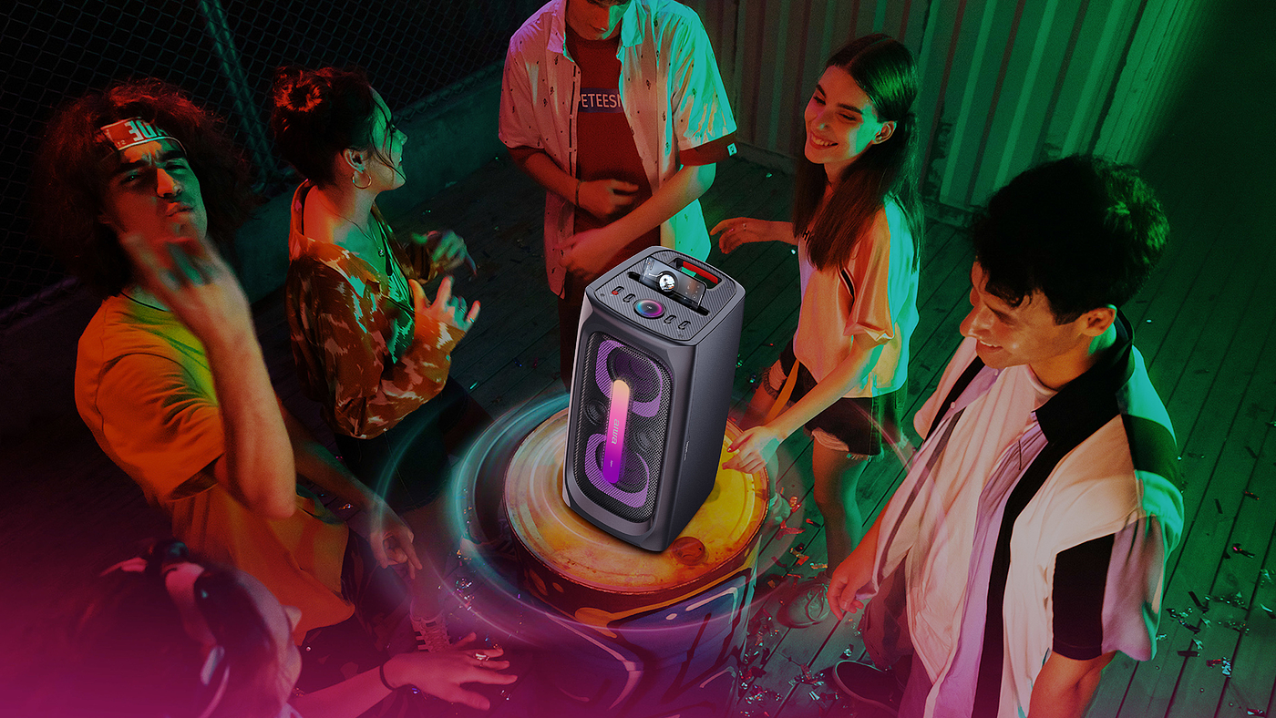 party speaker，Light speaker，outdoors，serialization，Cool，individualization，
