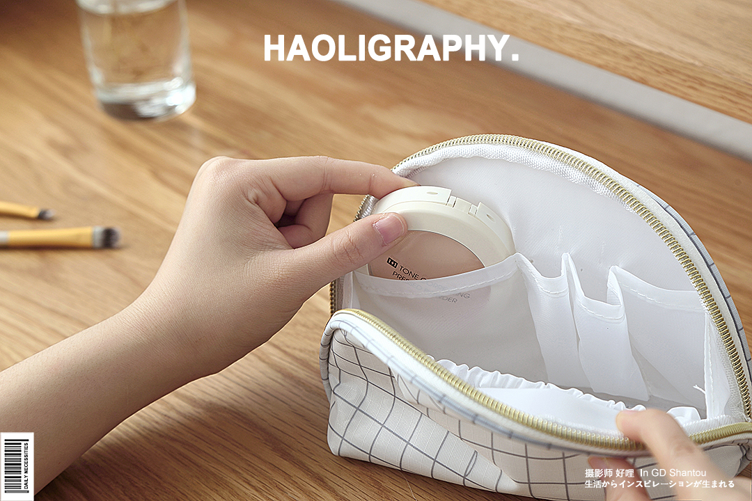 Product photography，Real shooting，Receive，life，Daily use at home，Cosmetic Bag，Japanese ，Shantou，