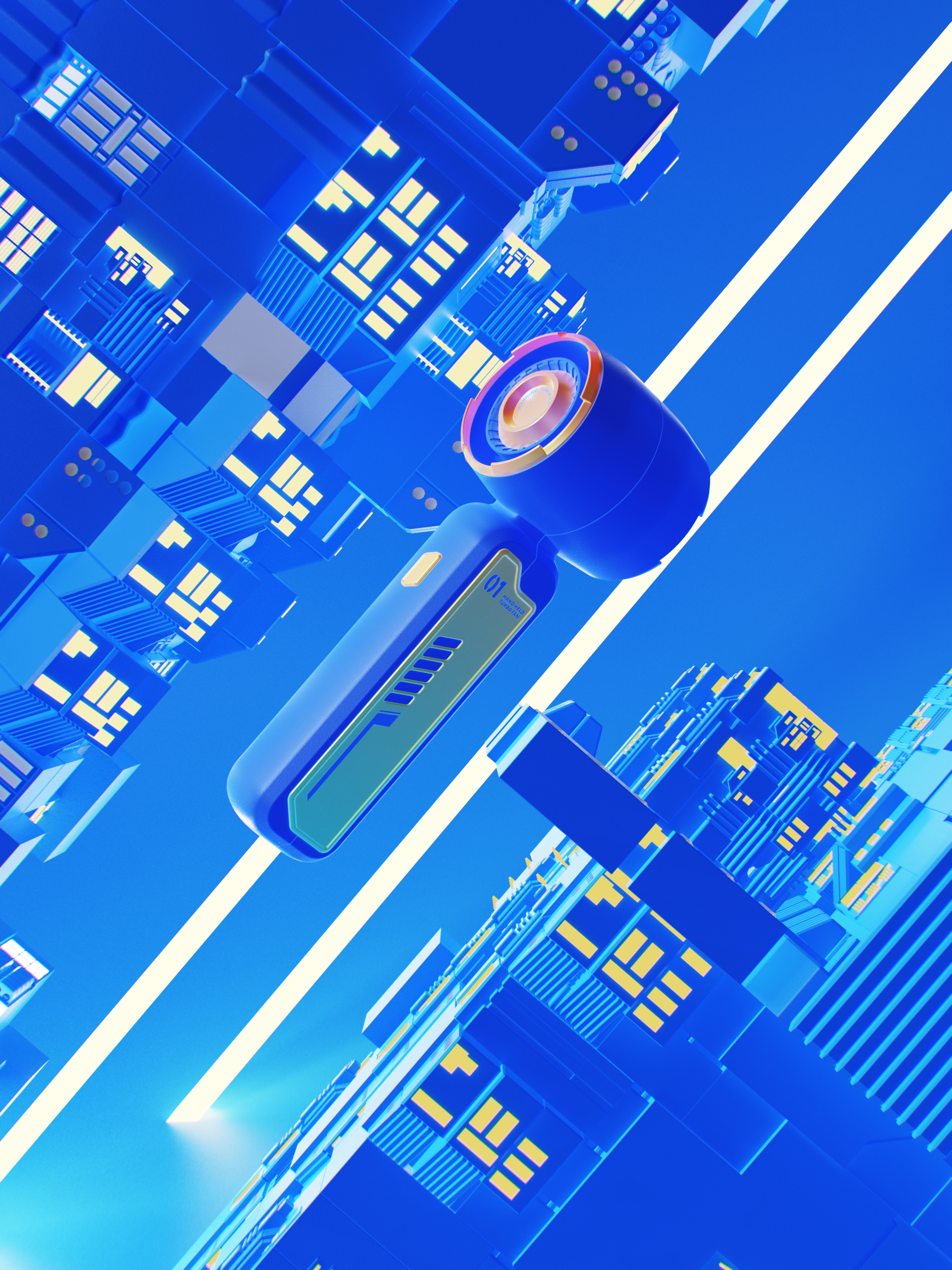 Small fan，Turbofan，Cyberpunk，CYBERPUNK，fighter，Original design，industrial design，