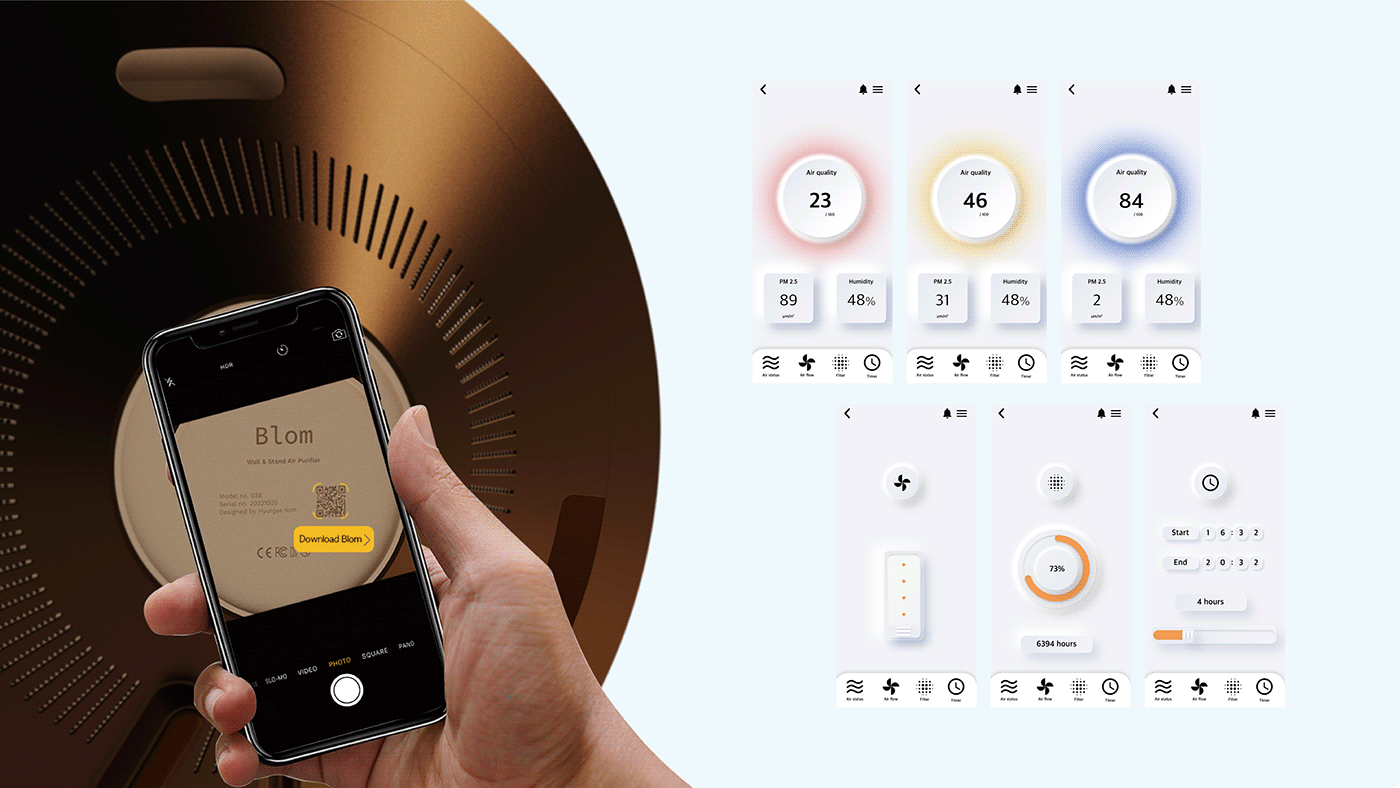 Blom，visual effect，clean air ，purifier，