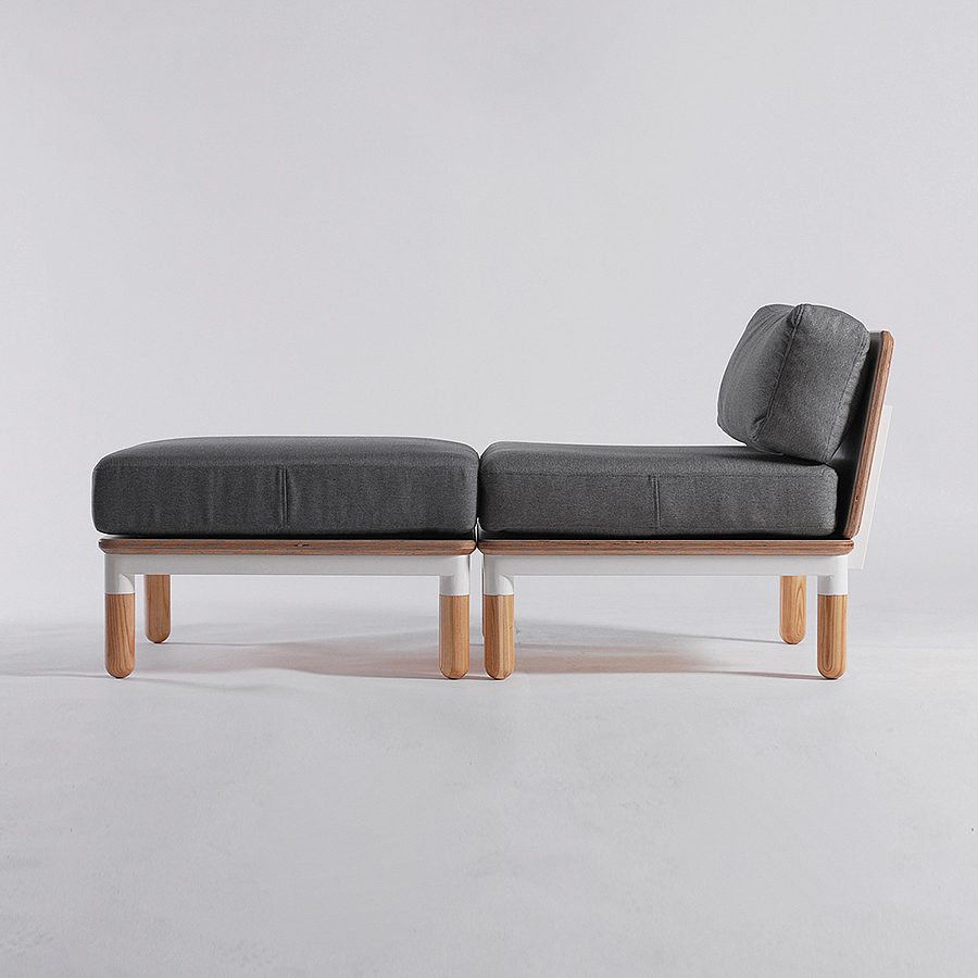 R series sofa，沙发，产品设计，灰色，