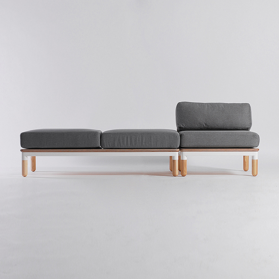 R series sofa，沙发，产品设计，灰色，