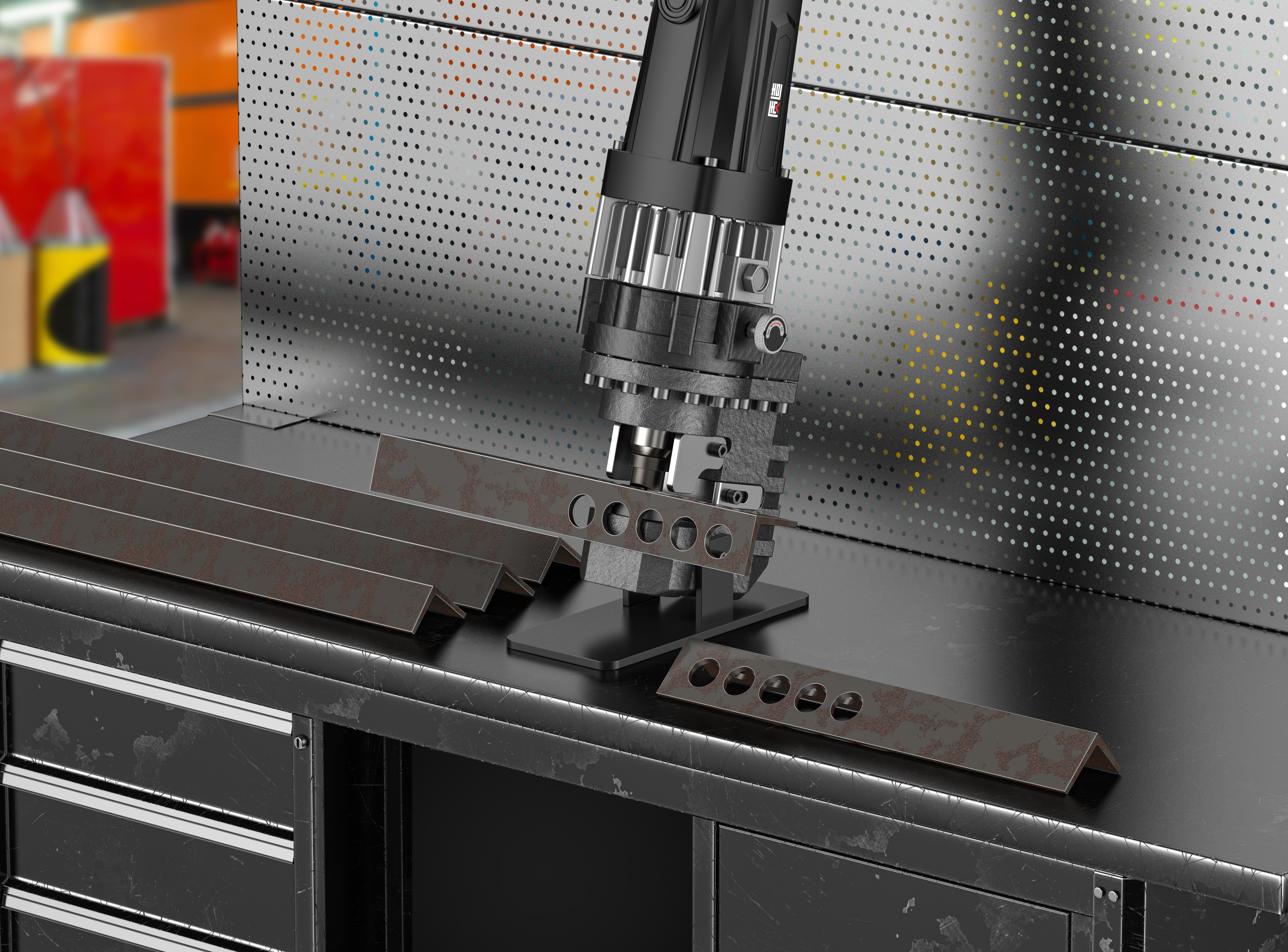 Product rendering，Hardware tools，Electric tool，Electric chain saw，Angle grinder，Car washing machine，level，