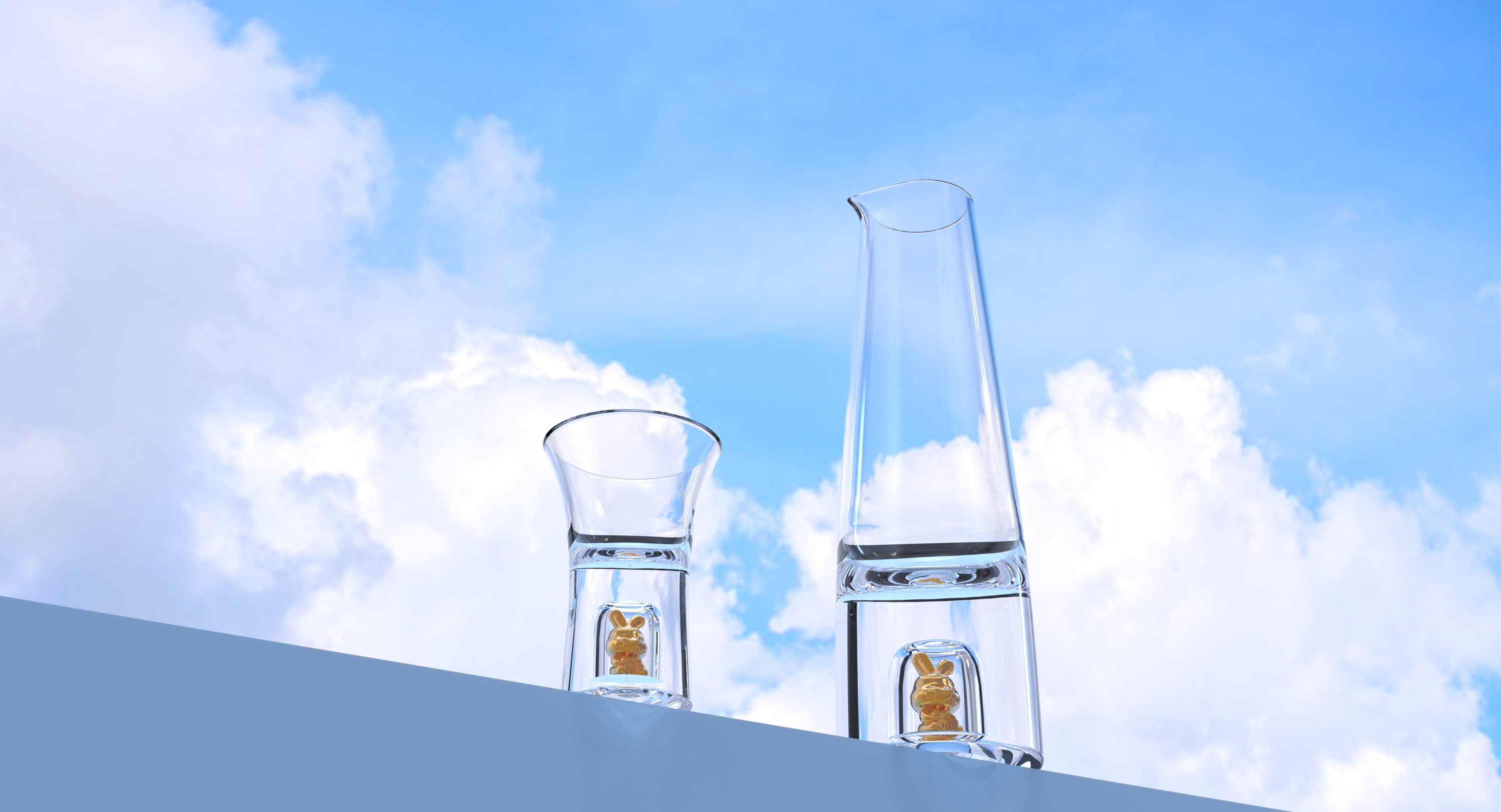 Year of the Rabbit，Wine set，Glass，Golden Rabbit，Baijiu，New Year gift，