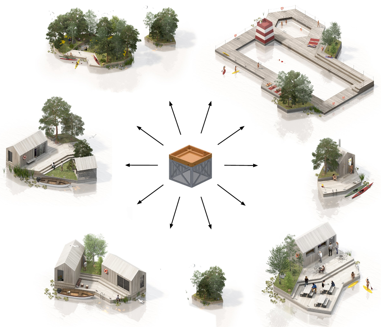 MAST，Modular design，Sustainability，water dwelling，