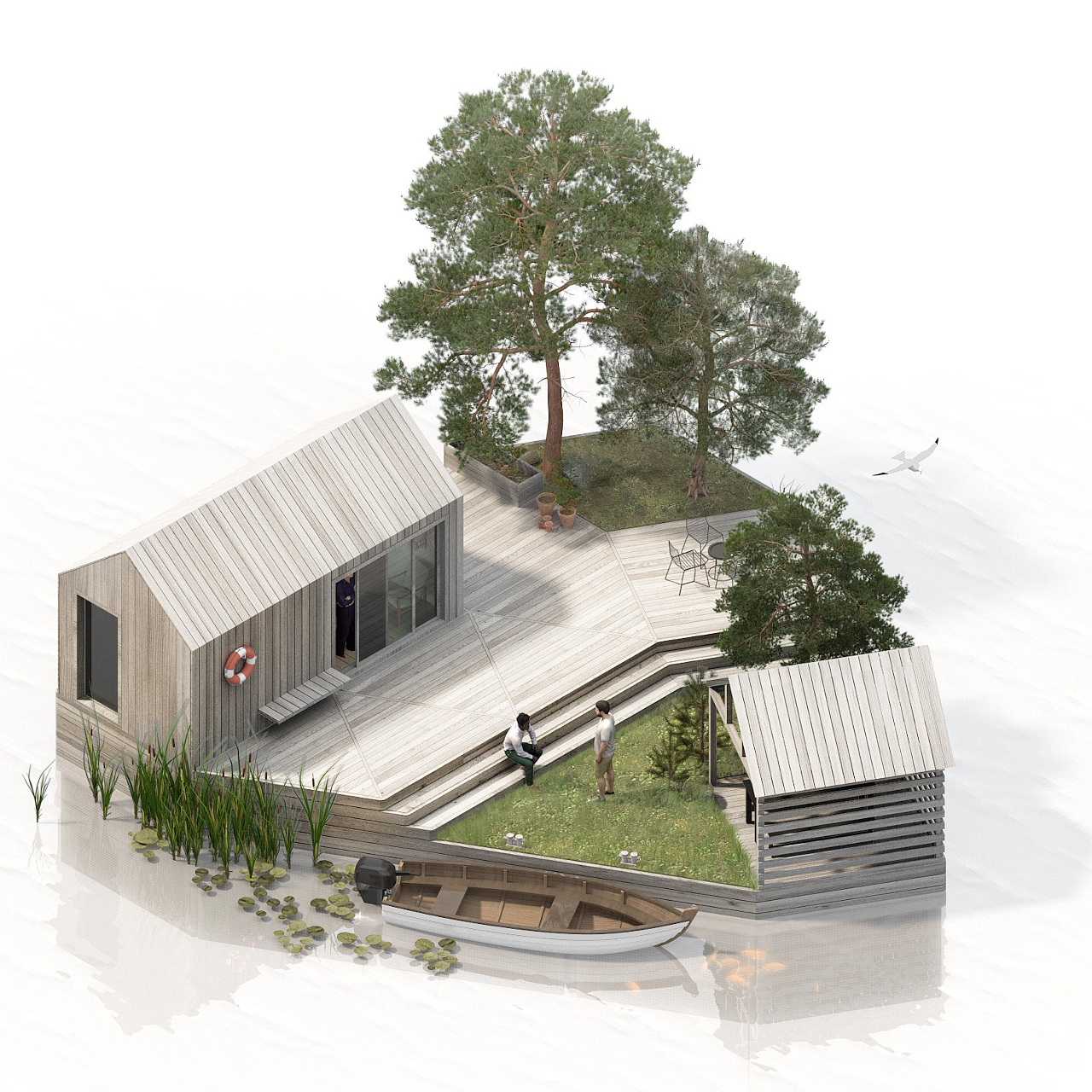 MAST，Modular design，Sustainability，water dwelling，
