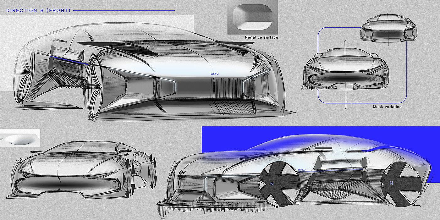 Bumsoo Kim，NEXO，Automobile design，conceptual design，Streamlined design，Modular design，