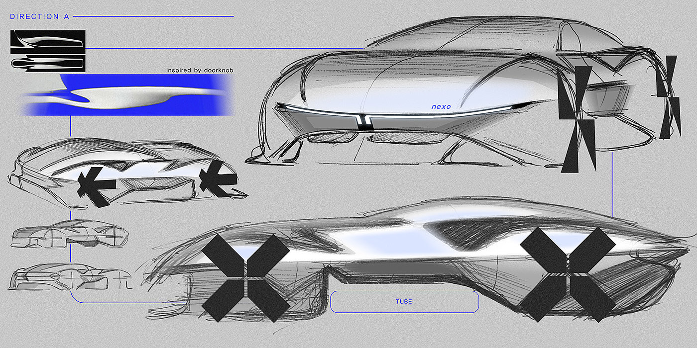 Bumsoo Kim，NEXO，汽车设计，概念设计，流线型设计，模块化设计，