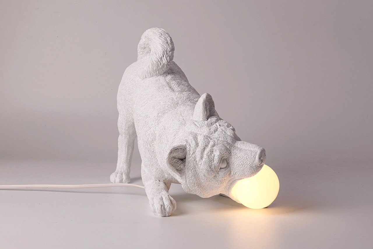 Practical design，Decoration design，product design，Minimalism，resin，3D printing，Playful Dog X Lamp，Emotional design，