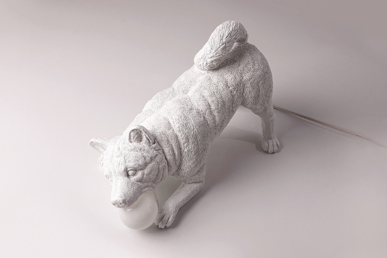 Practical design，Decoration design，product design，Minimalism，resin，3D printing，Playful Dog X Lamp，Emotional design，