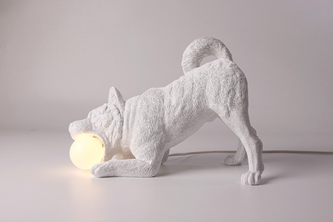 Practical design，Decoration design，product design，Minimalism，resin，3D printing，Playful Dog X Lamp，Emotional design，