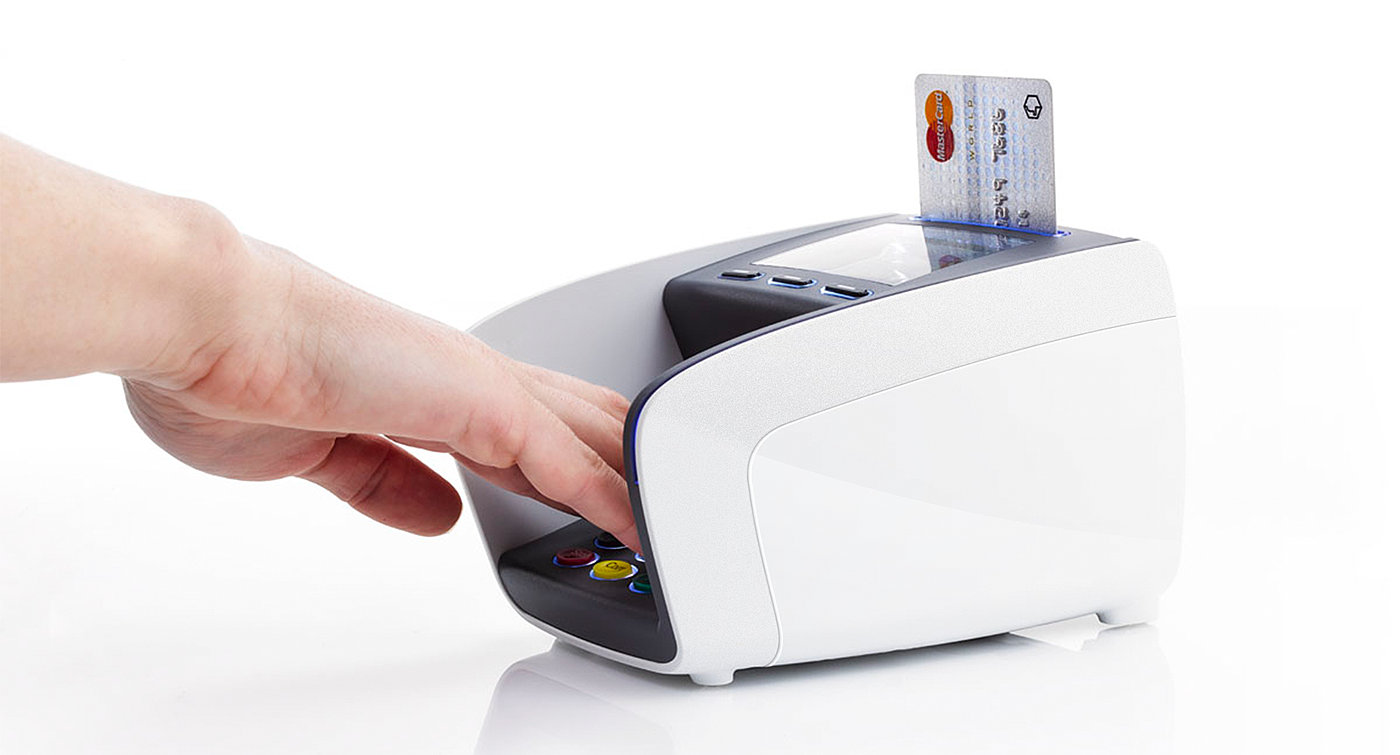 security，concise，white，POS machine，Credit card machine，red dot，