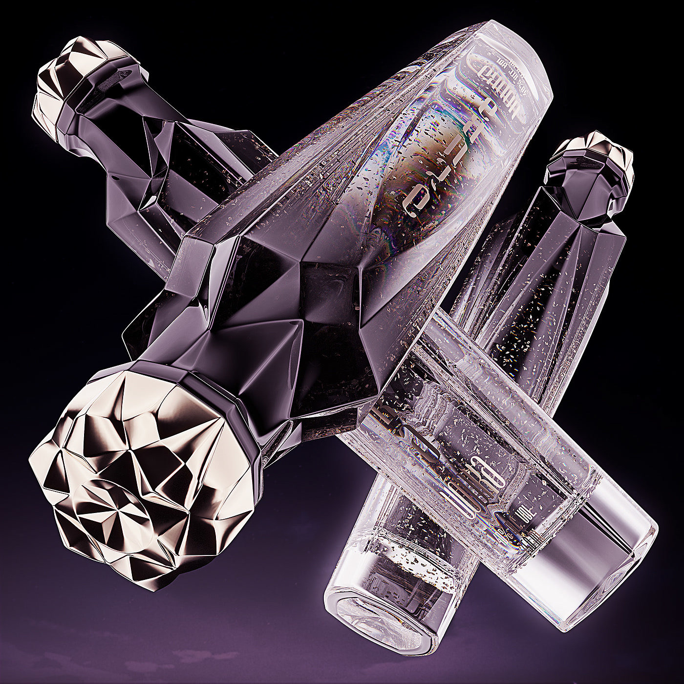 Ivan Venkov，product design，Azura Vodka，Geometric carving，Aesthetic design，Crystal glass，