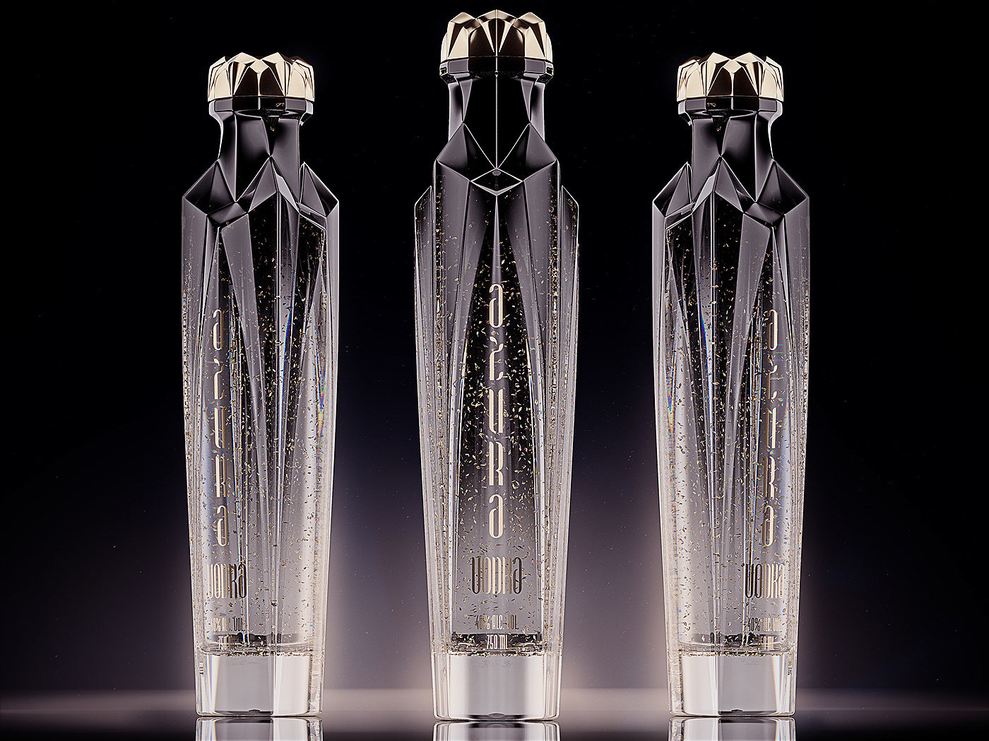 Ivan Venkov，product design，Azura Vodka，Geometric carving，Aesthetic design，Crystal glass，